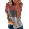 Kadın T Gömlek Kısa Kollu kadın Giyim Yaz Tops Kadın Katı Patchwork Yuvarlak Boyun Rahat Yumuşak Ince Gevşek Bayanlar T-Shirt 210623