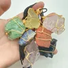 Irregular 7 Different Natural Crystal Stone Handmade Chain Pendant Necklaces For Women Girl Fashion Decor Gold Plated Jewelry