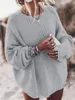 여성 스웨터 플러스 사이즈 대형 스웨터 가을 2021 여성용 솔리드 핑크 블루 카키 보라색 풀오버 긴 소매 느슨한 니트