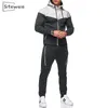 SiteWeie 2 Piece Set Sweat Suits For Men Casual Sports Tracksuits Zip Up Sweatshirts and Sweatpants Suits Men Clothing L494 201210