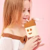 Su Şişeleri Yaz Sevimli Çörek Dondurma Şişesi Ile Saman Yaratıcı Kare Karpuz Kupası Taşınabilir Sızdırmaz Tritan BPA Ücretsiz