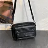 Moda Tasarımcı Deri Mini Omuz Crossbody Çanta Erkekler Çantalar için Rahat Kamera Çantası Siyah Telefon Para Kılıfı
