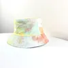 Hip Hop Cap Tie Dye Cap Casual Fisherman Hat Beach Hat Cotton Rainbow Color Bucket