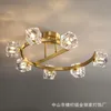 Ceiling Lights Creative Nordic Lamps Light Luxury Living Room Post-modern Minimalist Copper Bedroom Crystal Lamp