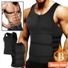 Mens cintura treinador shaper corpo neoprene sauna colete zipper duplo exercício ajustável terno trimmer