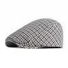 Berets Woolen Beret Men's British Retro Cap Houndstooth Knitted Warm Women's Hat Forward Goros