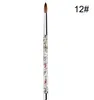 Fashional hot Nail Borstels Acryl Art Brush #8 10 12 14 UV Gel Carving Pen Vloeibaar Poeder DIY Tekening glitter Handvat nail schilderij borstel