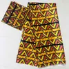 Anlände imiterat silke tyg mode tryckt tyg nigerianska ankara afrikanska vaxmönster 4 + 2 meter chiffong för klänning 210702