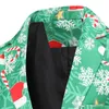 メンズジャケットメンズクリスマススーツカジュアルファッションシングルブレストプリントジャケットコート