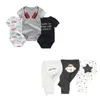 6/9 pcs menina recém-nascido unisex sólido bodysuits + calça algodão menino roupas de manga curta meninas bebê roupas desenhos animados 210309