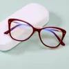 Sunglasses 80083 TR90 Anti Blue Light Cat Eye Glasses Frame Spring Leg Optical Fashion Computer Eyeglasses For Men Women