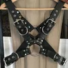 Регулируемый жгут плечо S Pastel Mens кожаный ремень Металлическая пряжка для корпуса BDSM Toys для MAN4488564