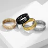 Viking Letter Hollow Rune Ring Band Finger Stainless Steel Engagement Wedding Rings for Men Women Hiphop Fashion Jewelry Will and Sandy