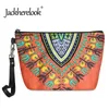 Jackherelook Zip Pu Leather Cosmetic Bag for Lady African Tribal Pattern Womens Trendy Multi-functional Storage Bag Bolsos Mujer