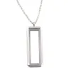 Mixte 10pcslot rectangle vertical charme flottant plaine médaillon magnétique verre vivant mémoire médaillon collier femmes cadeaux de noël4783931