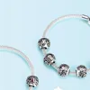 bamoer 925 Sterling Silver Month Birthday Stone Round Beads fit Women Charm Bracelet Bangle DIY Jewlry Making SCC1385 Q0531