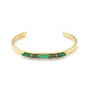 Braccialetti di perline di cristallo fatti a mano selvaggi selvaggi per le donne Braccialetti di braccialetti aperti in oro in acciaio inossidabile all'ingrosso di gioielli Q0719