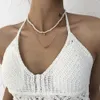 2021 Handmade Pearl Beads Double Layer Choker Necklace Simple Casual Fashion Jewelry