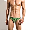 Men's Swimwear Sexy Green Leaf Printed Swimsuits Men Swimming Pool Swim Briefs Bikinis Beach Board Surf Shorts Sunga Small Size