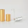 2022 5 ml bärbar mini aluminiumfyllningsbar parfymflaska med spray tomma sminkbehållare med förstärkare för resenär