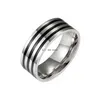 Black Stainless Steel Circel Ring band finger Enamel Women Mens Finger Rings Fashion Jewelry gift Will and Sandy