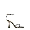 Sandals Women Pumps Summer New Personalized Leopard Print High Heels Luxury Rhinestone Inlay Cross Belt High-heeled Sandals 220226