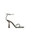 Sandaler Kvinnor Pumpar Sommar Ny Personlig Leopardtryck Högklackat Lyx Rhinestone Inlägg Cross Belt High-Heeled Sandals 220226