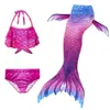 Dzieci Syrenka do pływania Suit 3PCS Syrenka Ogony Swimpable Swimsuid Mermaid Costume Ubrania stroje kąpielowe