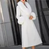 Taglie forti 3XL! Cappotto di lana bianco Cappotto da donna Cappotto di pelliccia autunnale coreano Cappotto lungo di lana caldo Giacca invernale da donna