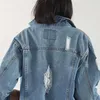 Mulheres Basic Revestimento Denim Jaqueta Inverno para Jeans Loose Fit Estilo Casual 210922