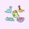 Kleurrijke Leuke Muziek Dinosaurus Slapen Serie Broches Unisex Cartoon Legering Hart Dierenkleding Badges Accessoires Heksenhoeden Back211S