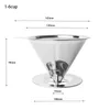 Tazza riutilizzabile per filtro da caffè in acciaio inossidabile versare sopra lo strumento barista gocciolatore 210309