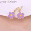 5 pares, flor colorida esmalte para mulheres meninas moda jóias brincos huggie brinco pendientes