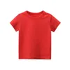 Plain Boys Girls T-shirts kläder 100% bomull Kort ärm Kids Undertröja kläder 2 3 4 5 6 7 8 9 år
