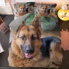 Euro Size Pet Dog Bedding Set German Shepherd Animal Dekbedovertrek 2/3 Stks Beddengoed Kussensloop Quilt Trooster Covers 210309