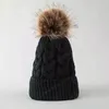 Cappello da bambino con pompon grande in tinta unita Autunno Inverno Caldo berretto da neonato spesso lavorato a maglia Morbido uncinetto Neonato Ragazza Berretti da ragazzo