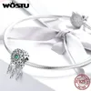WOSTU 100% 925 Sterling Silver Bohemia Dream Round Catcher Beads Charm Fit Woman Bracelet Necklace Fashion Jewelry Gift CQC893 Q0531