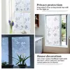 Window Stickers Film Opaque Glass Films Decorative UV Sticker Privacy Frosted Static Cling Windows Decal White Leaves