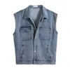 Denim Vest Veste pour hommes Coton Vêtements Printemps Été Mode Gilet Mâle Casual Jeans Vintage Coréen Manteaux Tops 210925