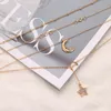 Hanger kettingen gouden ster maan multi-layer kraag verklaring ketting ketting voor vrouwen choker mode-sieraden accessoires gift groothandel