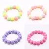 Beaded Strands X7YA 10-piece Set Of Colorful Elastic Bracelets For Little Girls Teenagers And Children Pearl Fawn22