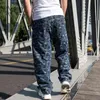 Trendy Mężczyźni Plus Size Dżinsy Luźne Worki Casual Denim Spodnie Proste Spodnie Hiphop Harerem Streetwear Odzież 211111