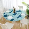 Masa örtüsü yuvarlak elastik masa örtüsü baskı kapağı tek kullanımlık yağ su geçirmez kahve oturma odası içindir