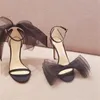 弓タイのサンダルウェディングリボンハイヒールフェアリーシューズパーティー女性靴エレガントレディースファッション女性新しいハイヒール