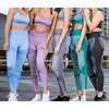 Dames Workout Outfit Dame Meisje Leggings Sport Bra Wirefree Brassière Panty Set X0629