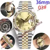 20 Färg högkvalitativa vattentäta män Automatiska klockor 36mm Diamond Watch rostfritt stål Kvinnor Titta på par Style Classic armbandsur
