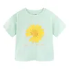 MudkingDom Girls Kleding Daisy Flower Striped Drop Shoulder T-shirts voor 210615