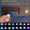 RGB ضوء الليل 16 ألوان الصمام التحكم عن عكس الضوء أضواء الليل EU الولايات المتحدة المملكة المتحدة التوصيل للطفل أطفال غرفة نوم الجدار مصباح