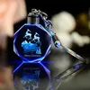 New Crystal Led Light Keychain Car Key Chain Key Ring Football Basketball Earth Ball Pendant Keyring For Favorite Sportsman