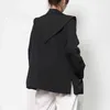 TWOTWINSTYLE Solid Color Shoulder Pads Blazer For Women Long Sleeves Patchwork Irregular Suits Female Spring Fashion 211122